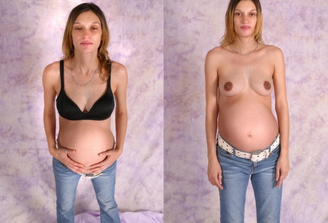 PREGNANT DRESSED UNDRESSED