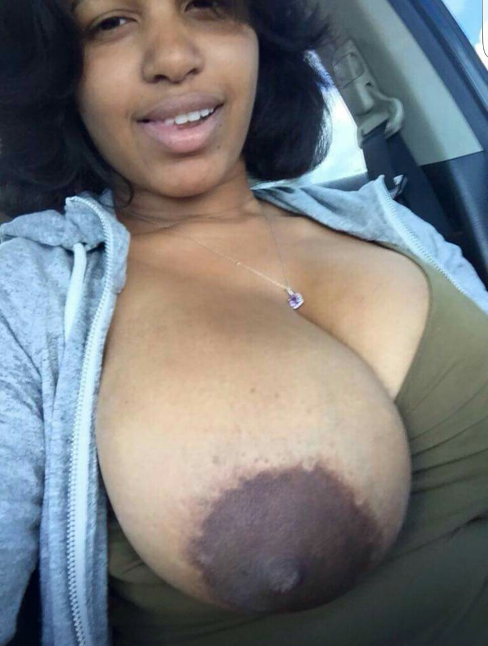 Ebony flashing tits