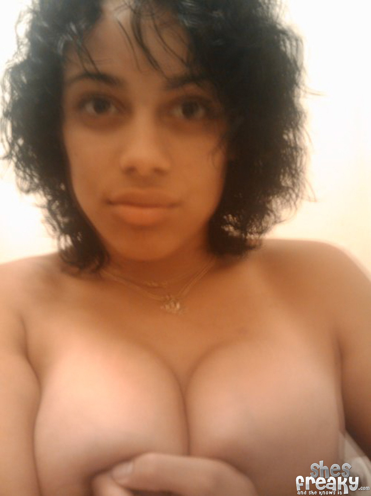 Chunky Black Babe With Big Tits Masturb