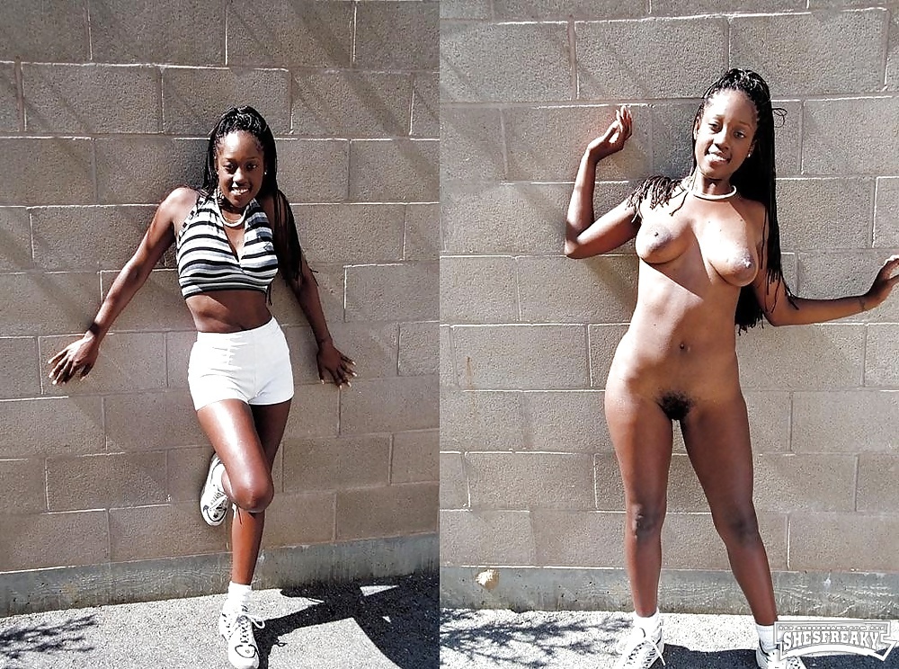 Ebony Naked Before After - Dress or Undress - ShesFreaky